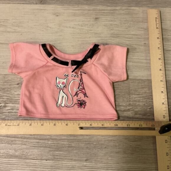 Build-A-Bear Pink Cat Shirt With Bow For 3+ - Picture 3 of 4
